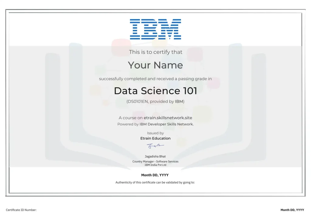 IBM DS0101EN Certificate IBM
